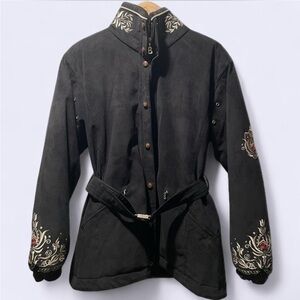 Vintage Bogner Black Embroidered Ski Jacket